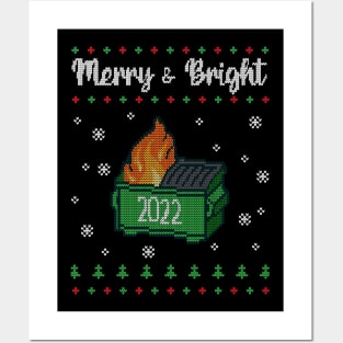 Merry and bright 2022 ugly christmas sweater Posters and Art